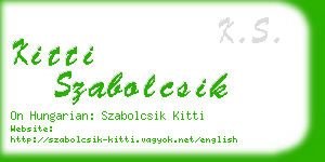 kitti szabolcsik business card